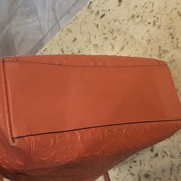 Coach 2018 Pink Embossed Tote with Chain Straps - Picture 4 of 16